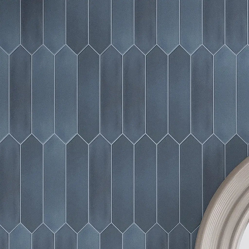 Blue 2x10 Matte Picket Ceramic Tile (44 pack, 5.38 sq ft/case) by Apollo Tile