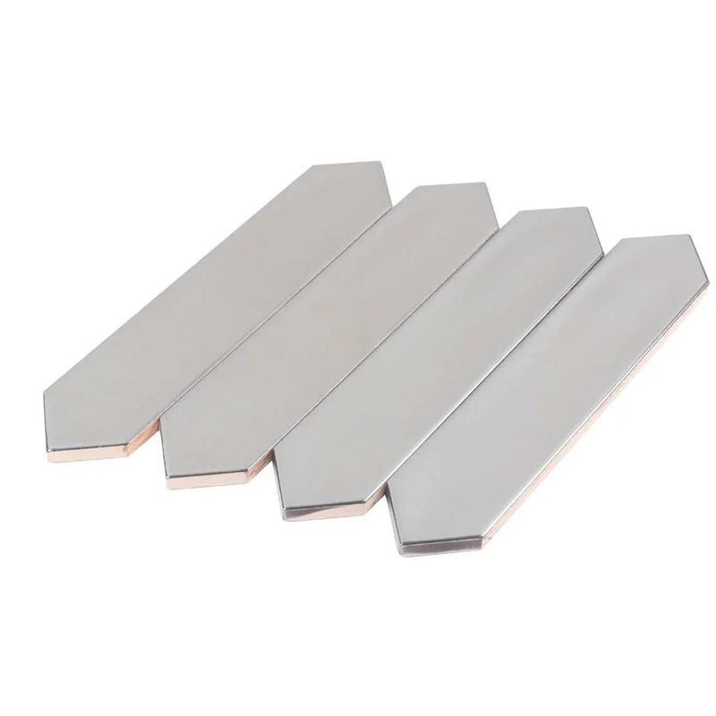 Metallic Silver 2x10 Glossy Picket Ceramic Tile (44 pack, 5.38 sq ft/case) by Apollo Tile