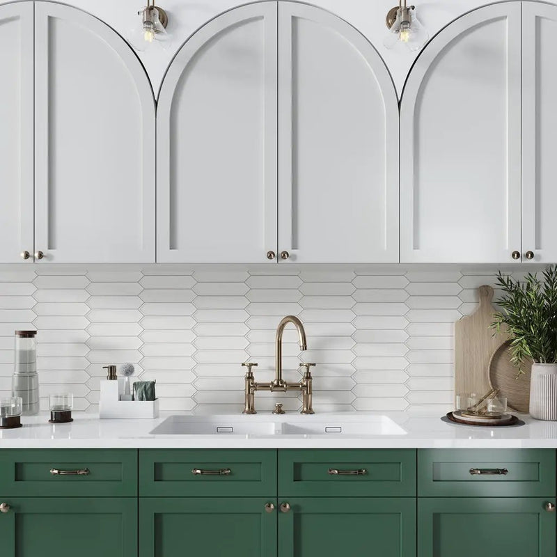 Cotton White 2x10 Matte Picket Ceramic Tile (44 pack, 5.38 sq ft/case) by Apollo Tile