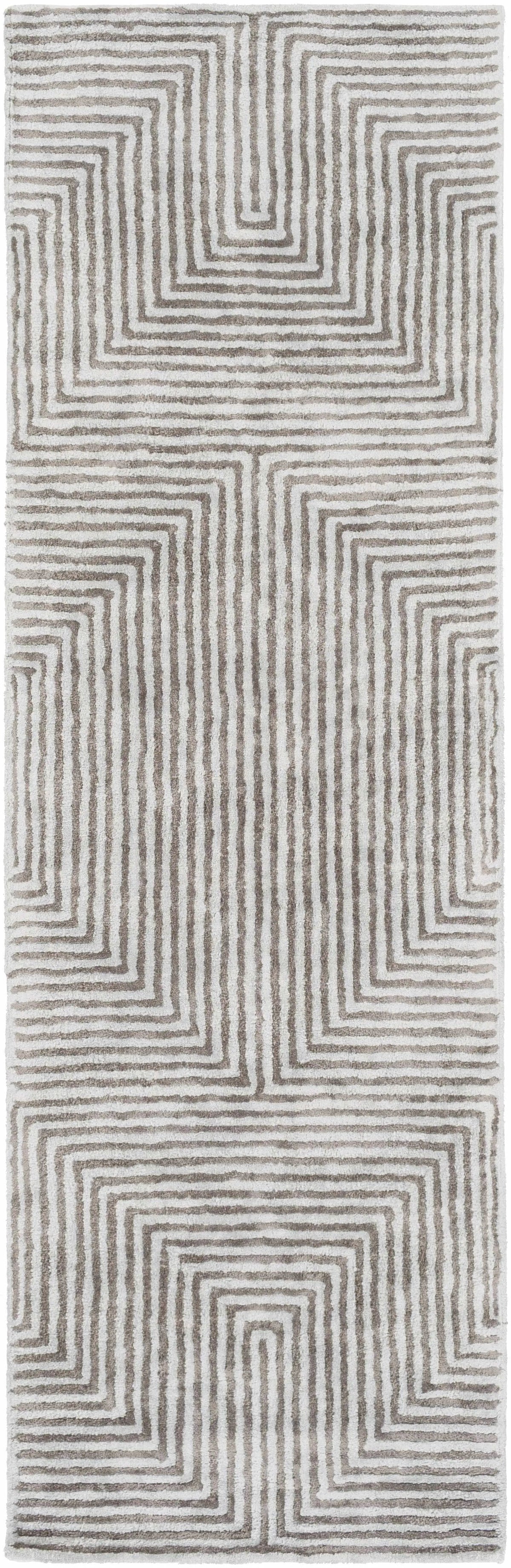 Quartz Patterned Sheen Gray/Green Viscose Rug, photo 3 of 11