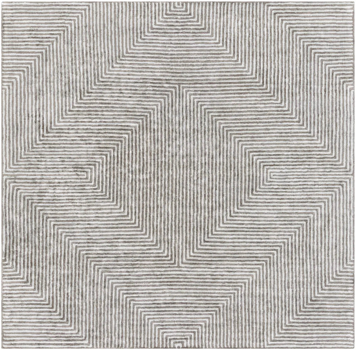 Quartz Patterned Sheen Gray/Green Viscose Rug, photo 5 of 11