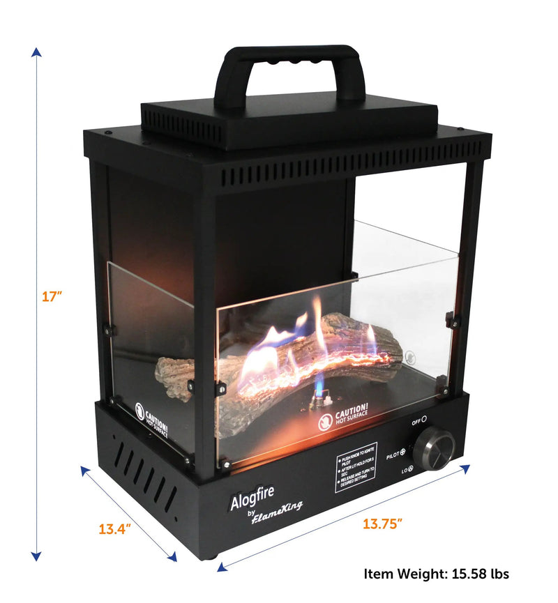 Flame King Portable Propane Alogfire Fireplace Heater Indoor and Outdoor by Flame King Products