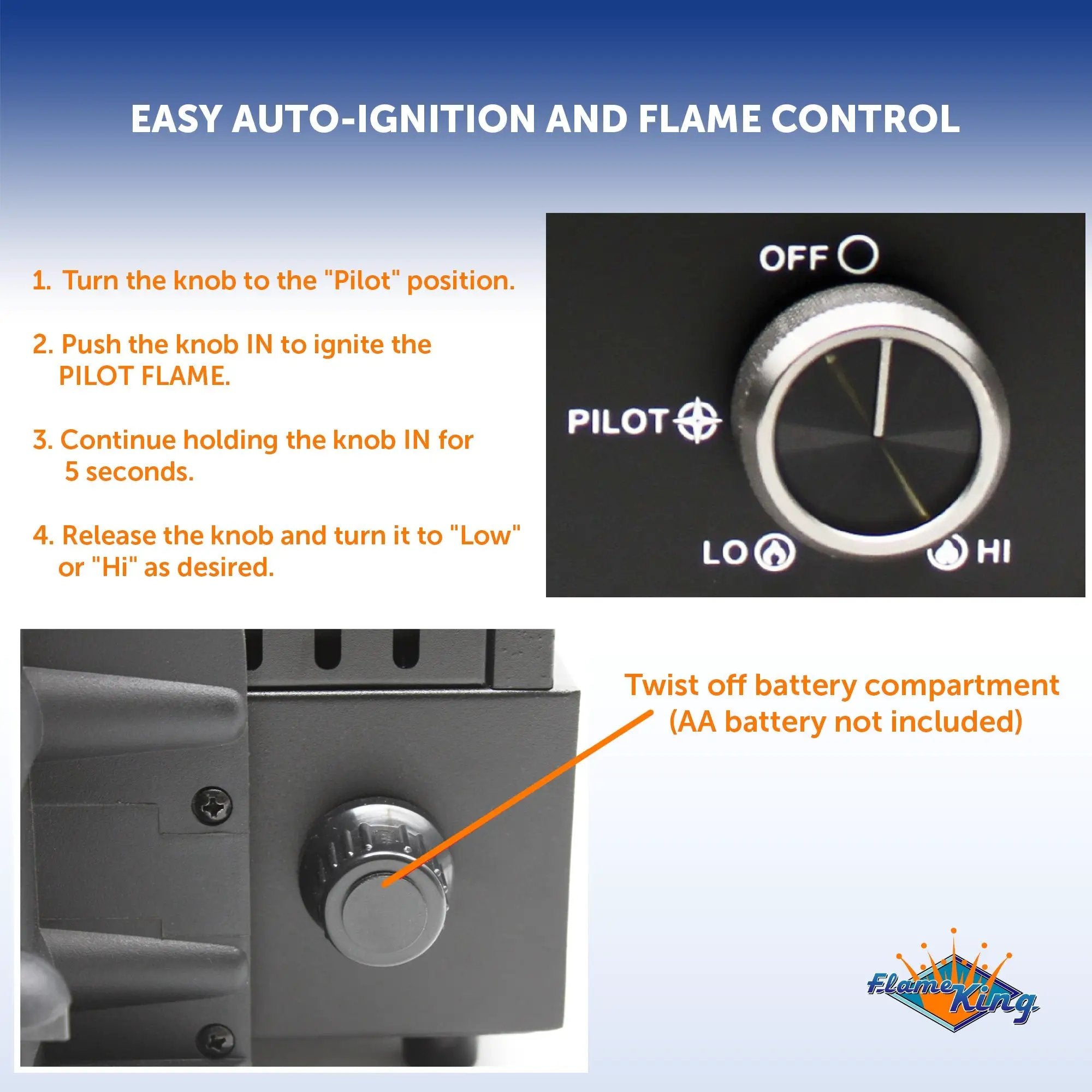 Flame King Portable Propane Alogfire Fireplace Heater Indoor and Outdoor by Flame King Products