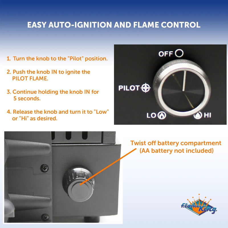 Flame King Portable Propane Alogfire Fireplace Heater Indoor and Outdoor by Flame King Products