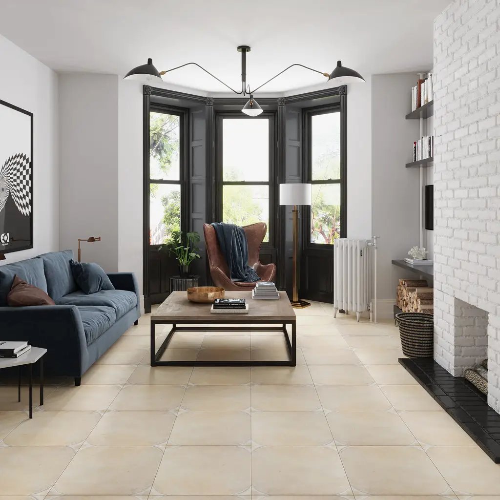 Boutique beige 18x18 Matte Square Porcelain Large Format Tile (7 pack, 14.75 sq ft/case) by Apollo Tile