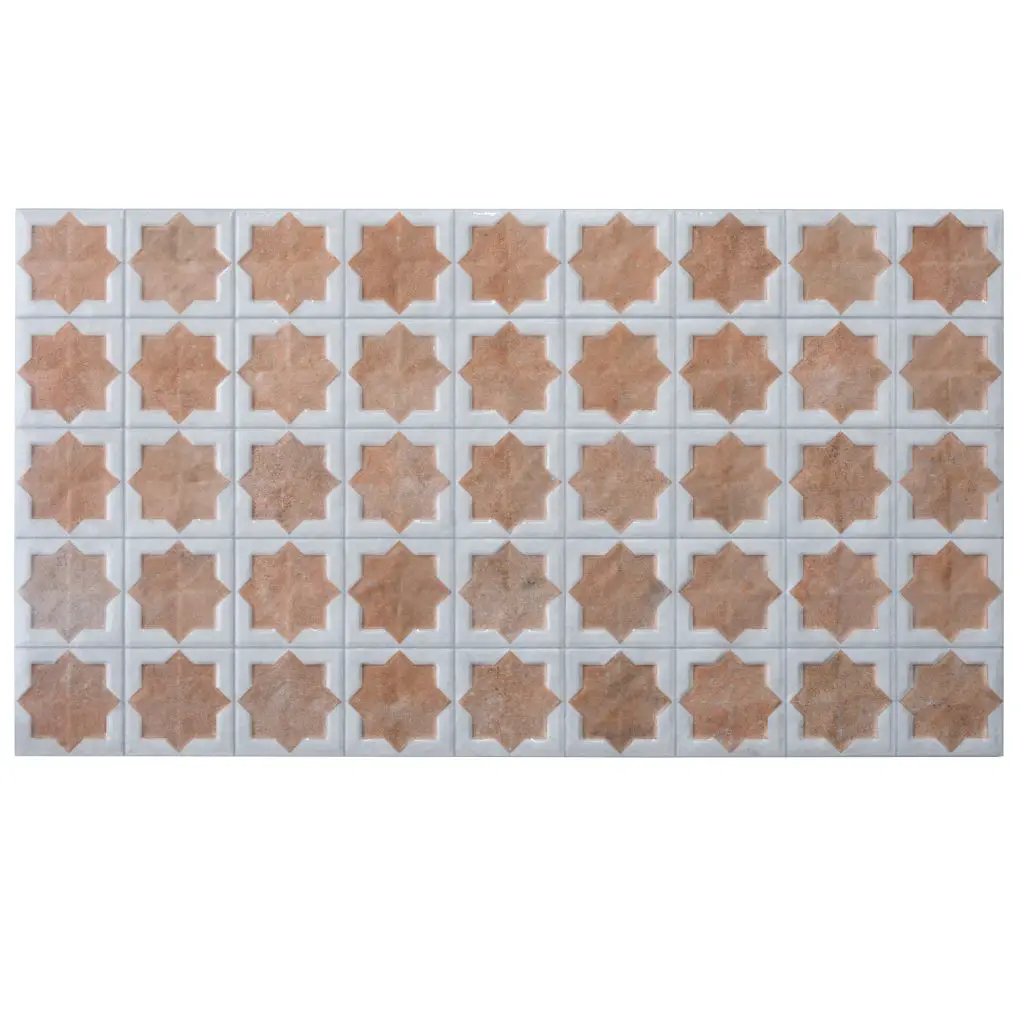 Nude Beige White 12x22 Matte Glossy Rectangle with Star Details Porcelain Large Format Tile (7 pack, 13.03 sq ft/case) by Apollo Tile