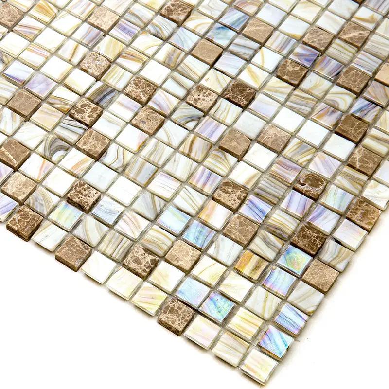 Beige 12x12 Glossy Uniform Square Glass Mosaic Tile (20 pack, 18.69 sq ft/case) by Apollo Tile