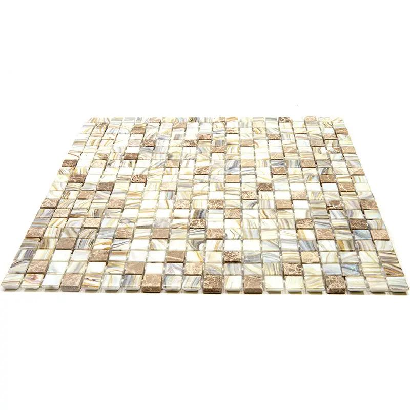 Beige 12x12 Glossy Uniform Square Glass Mosaic Tile (20 pack, 18.69 sq ft/case) by Apollo Tile