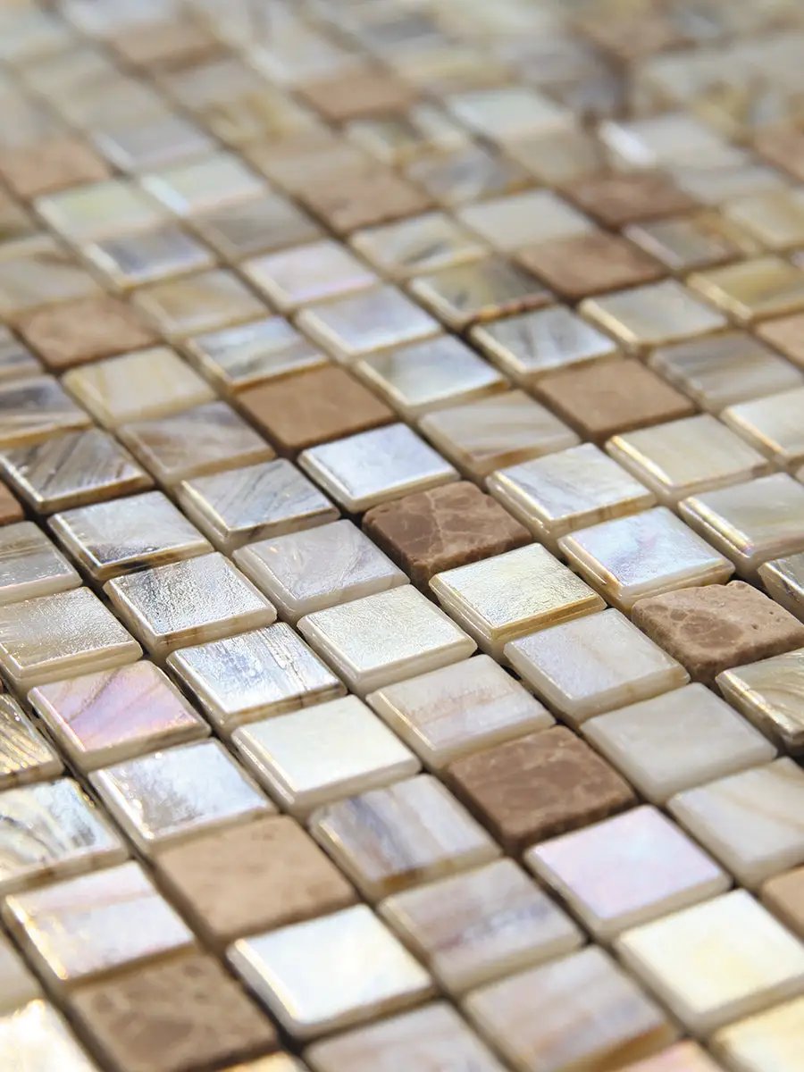 Beige 12x12 Glossy Uniform Square Glass Mosaic Tile (20 pack, 18.69 sq ft/case) by Apollo Tile