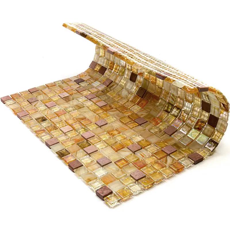 Beige Pearl 12x12 Glossy Uniform Square Glass Mosaic Tile (20 pack, 18.69 sq ft/case) by Apollo Tile