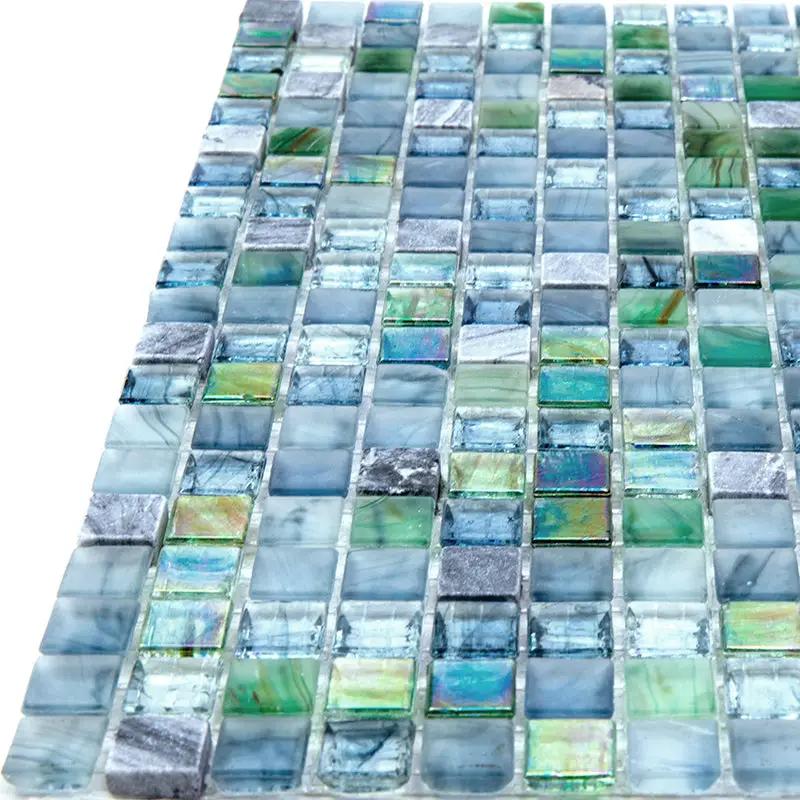 Stone Blue Gray 12x12 Glossy Uniform Square Glass Mosaic Tile (20 pack, 18.69 sq ft/case) by Apollo Tile