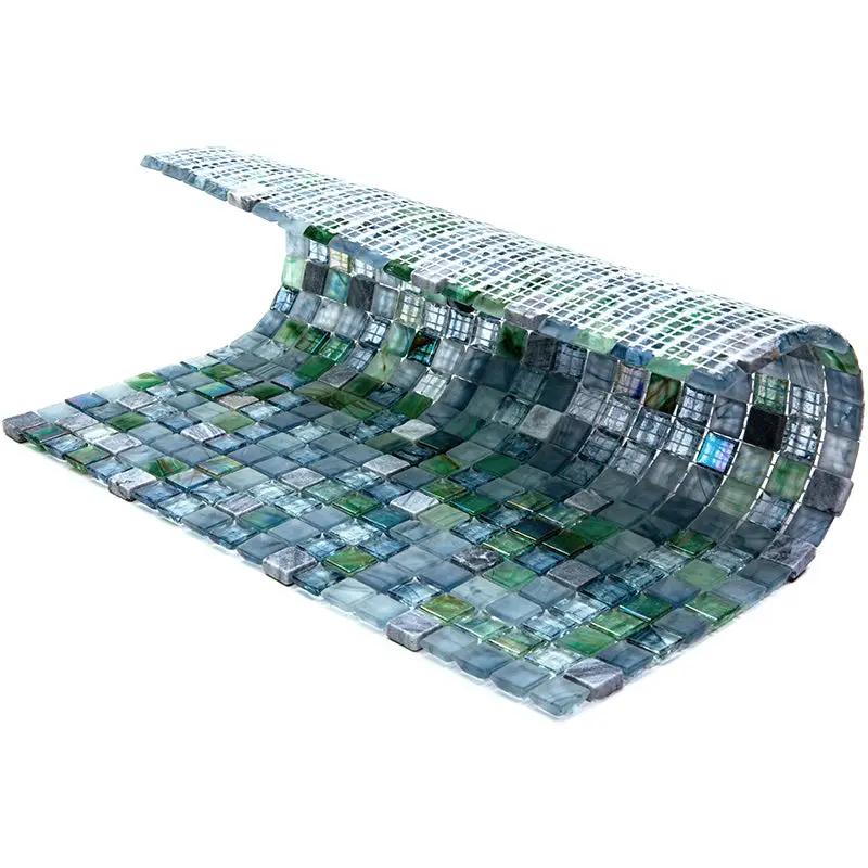 Stone Blue Gray 12x12 Glossy Uniform Square Glass Mosaic Tile (20 pack, 18.69 sq ft/case) by Apollo Tile