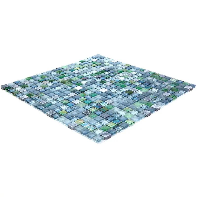 Stone Blue Gray 12x12 Glossy Uniform Square Glass Mosaic Tile (20 pack, 18.69 sq ft/case) by Apollo Tile