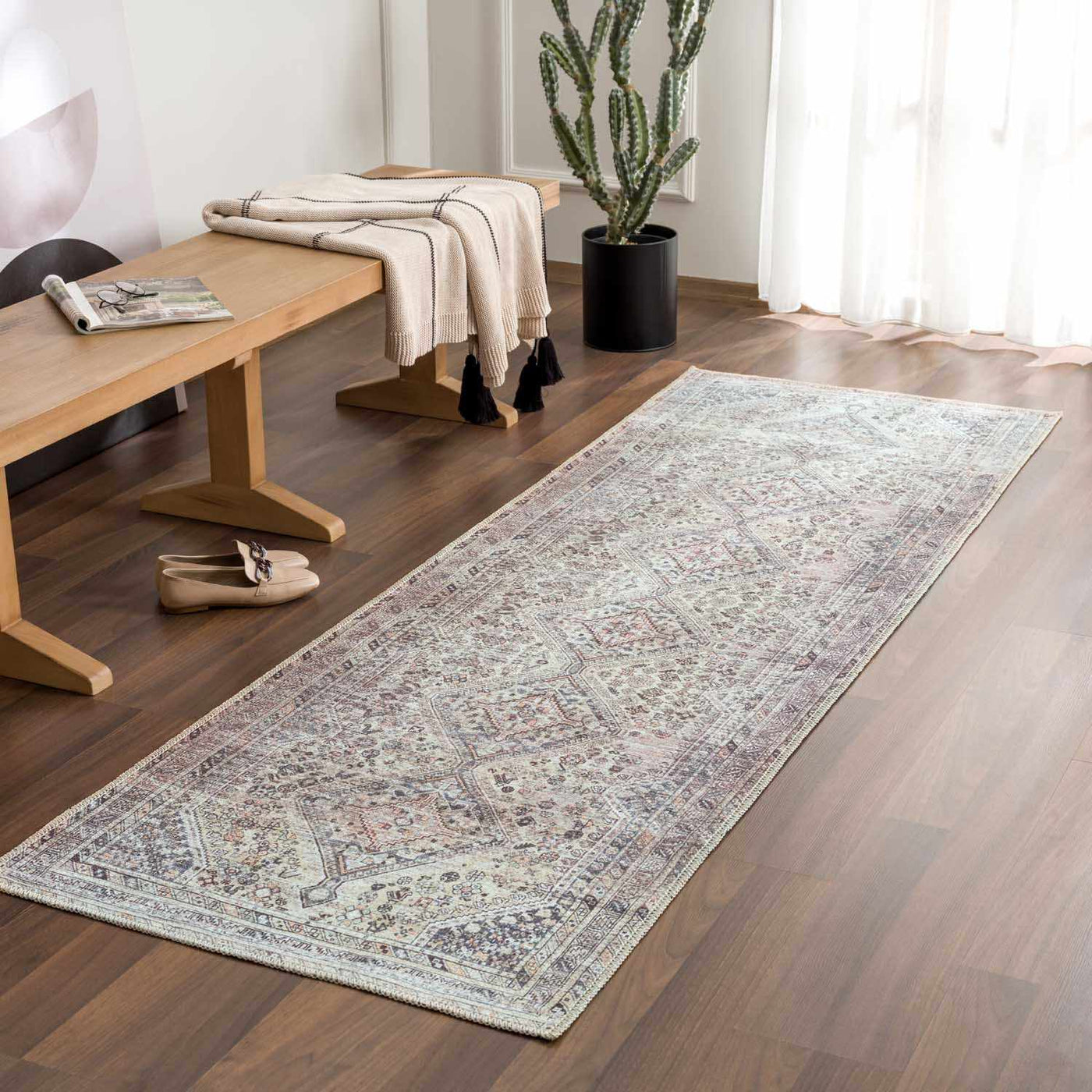 Barny Tan Washable Area Rug by Boutique Rugs