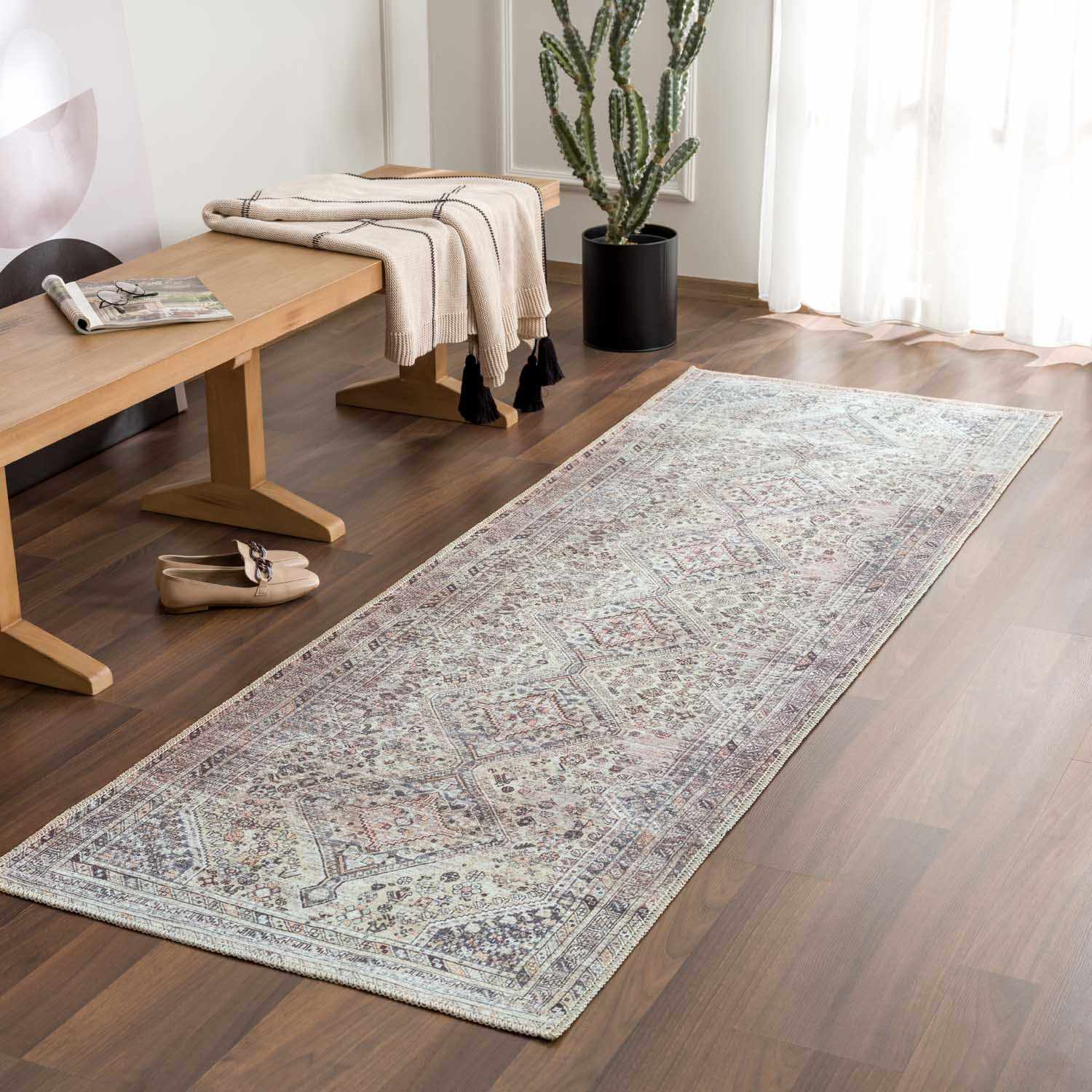 Barny Tan Washable Area Rug by Boutique Rugs