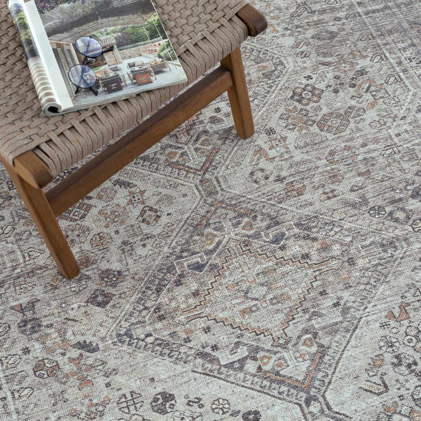 Barny Beige Flat Pile Washable Rug by Boutique Rugs