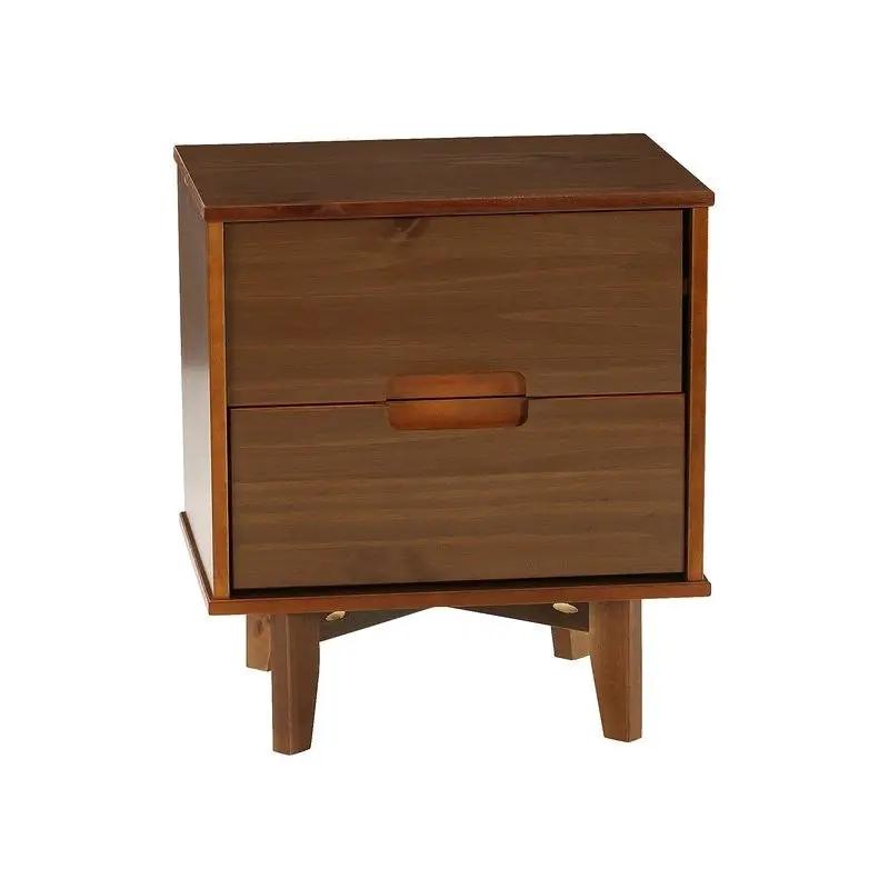 FarmHouse 2 Drawer Solid Wood Nightstand Walnut by HomePacific