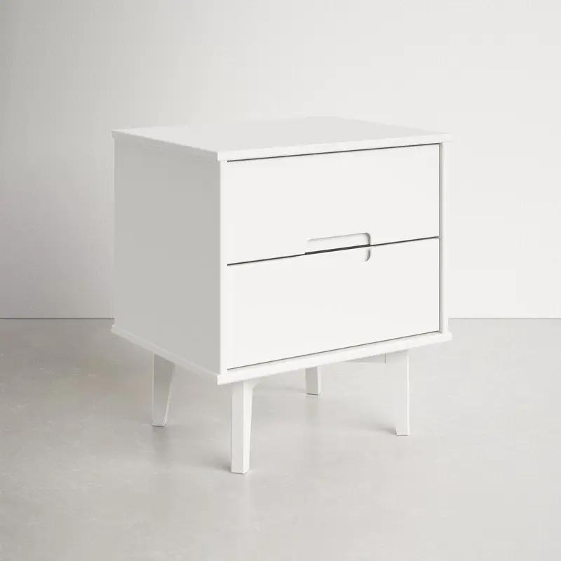 FarmHouse 2 Drawer Solid Wood Nightstand White by HomePacific