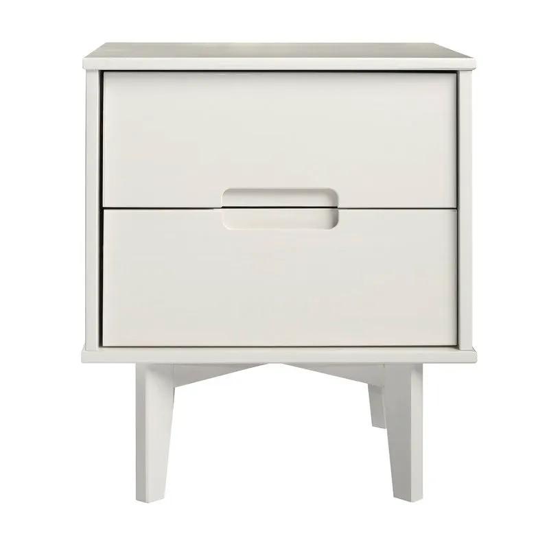 FarmHouse 2 Drawer Solid Wood Nightstand White by HomePacific