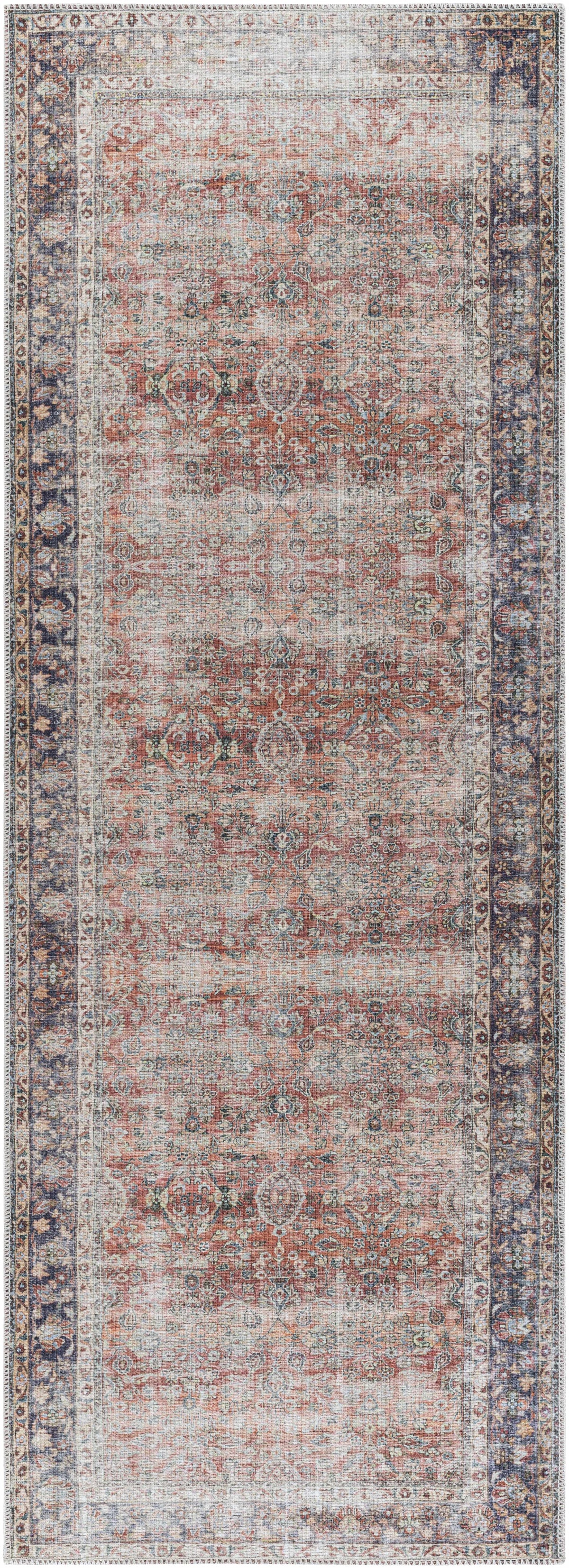 Rust Anahawan Distressed Washable Area Rug - Clearance, photo 3 of 16