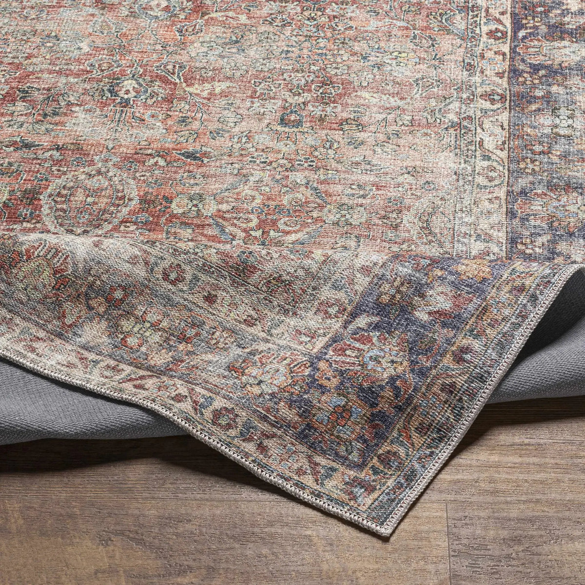 Rust Anahawan Distressed Washable Area Rug - Clearance, photo 11 of 16