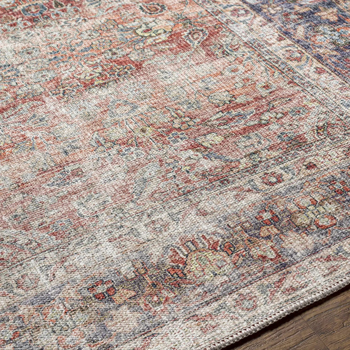 Rust Anahawan Distressed Washable Area Rug - Clearance, photo 16 of 16