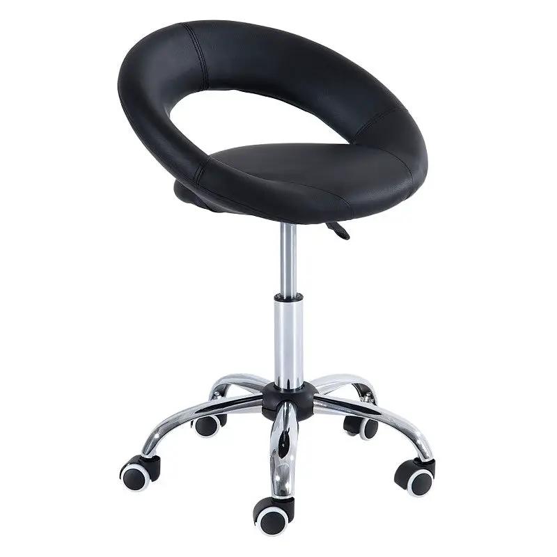 Black Saddle Adjustable Hydraulic Rolling Swivel Massage Salon Stool Chair by HomePacific