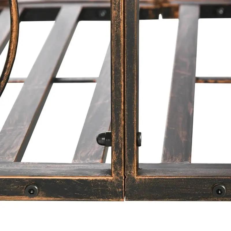 Outdoor Vintage Bronze Arch 6-ft Garden Bridge with Side-Rails by HomePacific