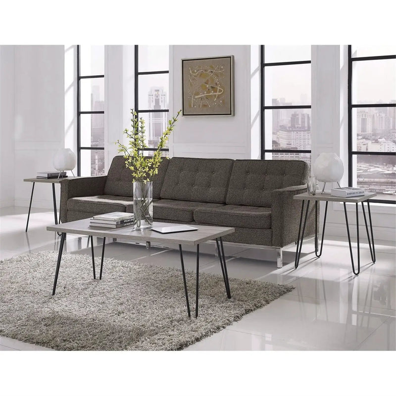 Modern Classic Vintage Style Coffee Table with Wood Top and Metal Legs by HomePacific