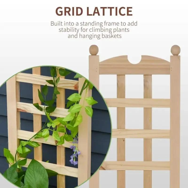 Solid Fir Wood Raised Garden Bed Planter Box with Trellis by HomePacific