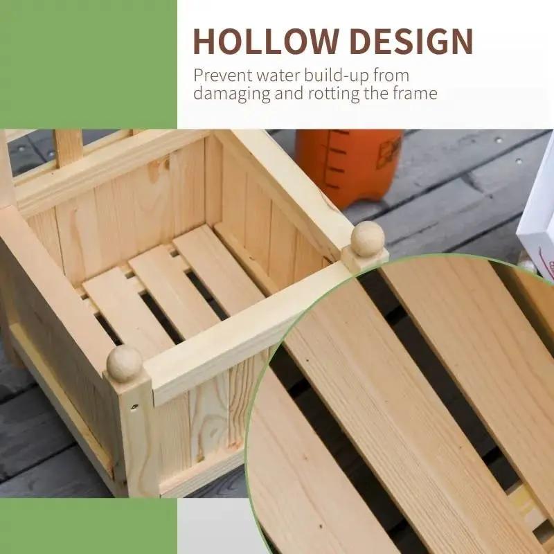 Solid Fir Wood Raised Garden Bed Planter Box with Trellis by HomePacific