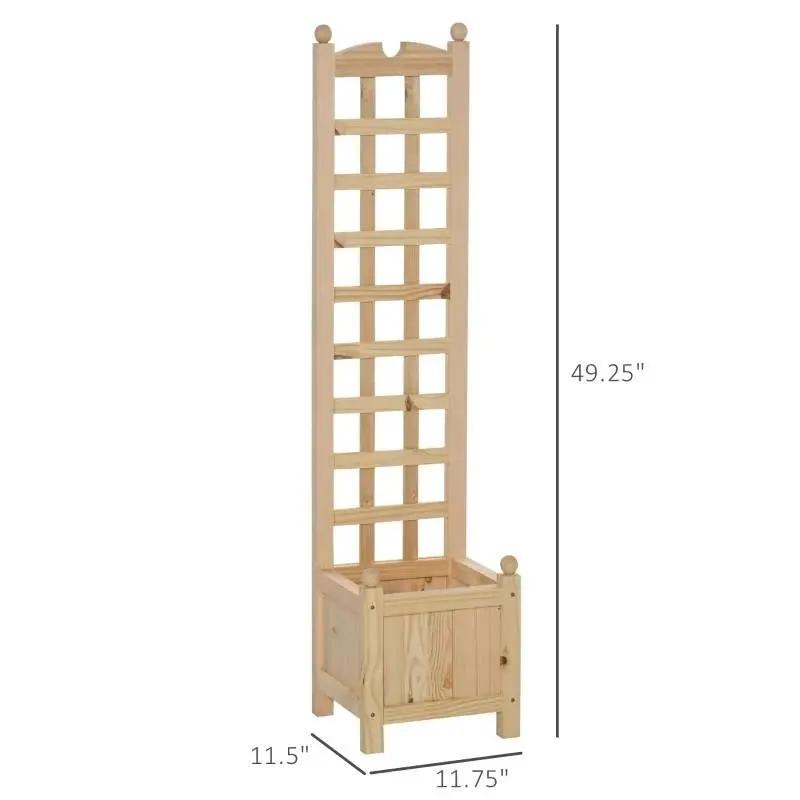 Solid Fir Wood Raised Garden Bed Planter Box with Trellis by HomePacific
