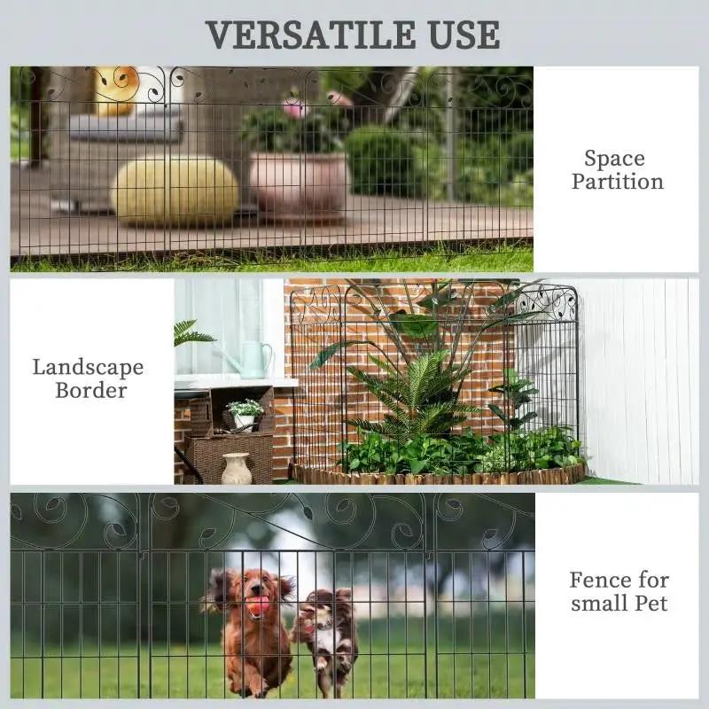 4 Pack Steel Foldable Fence Trellis Panel Animal Barrier by HomePacific