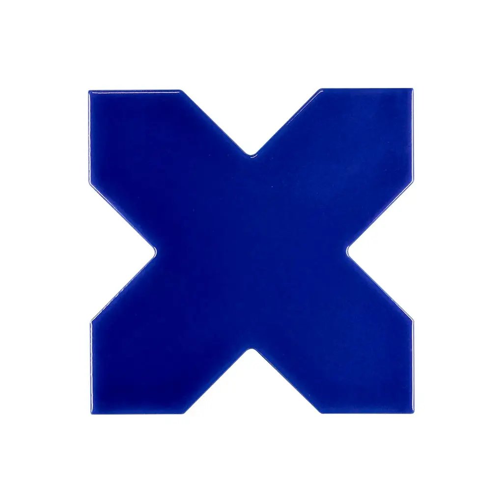 Cobalt Blue 5x5 Glossy Cross Ceramic Tile (27 pack, 5.37 sq ft/case) by Apollo Tile