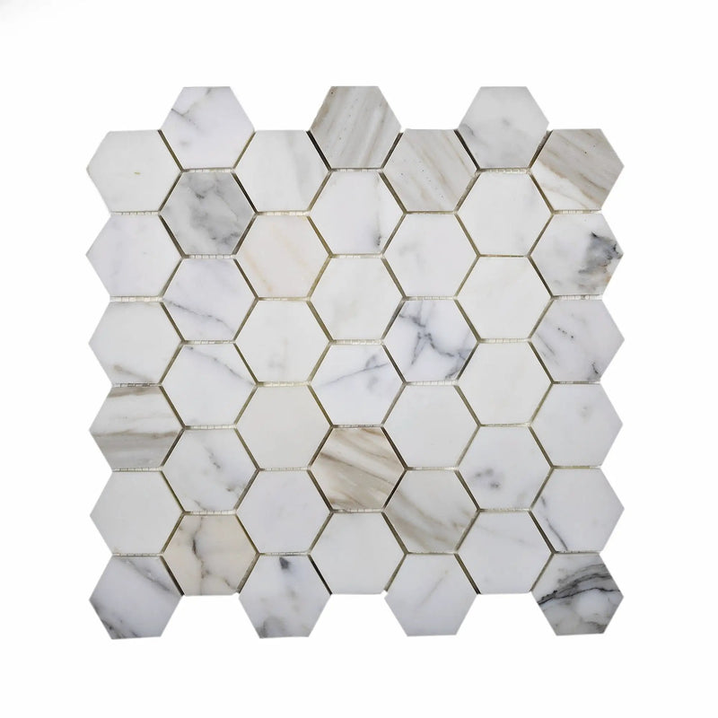 5-Pack Gray 12-in x 12-in Honed Natural Stone Honeycomb Marble Look Floor and Wall Tile by Apollo Tile