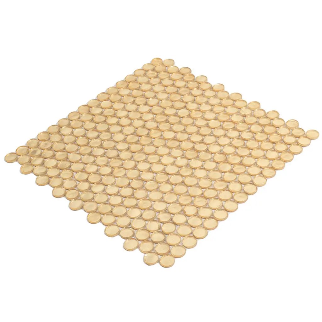 Majeste Gold 12x12 Glossy Penny Round Glass Mosaic Tile (10 pack, 10.34 sq ft/case) by Apollo Tile