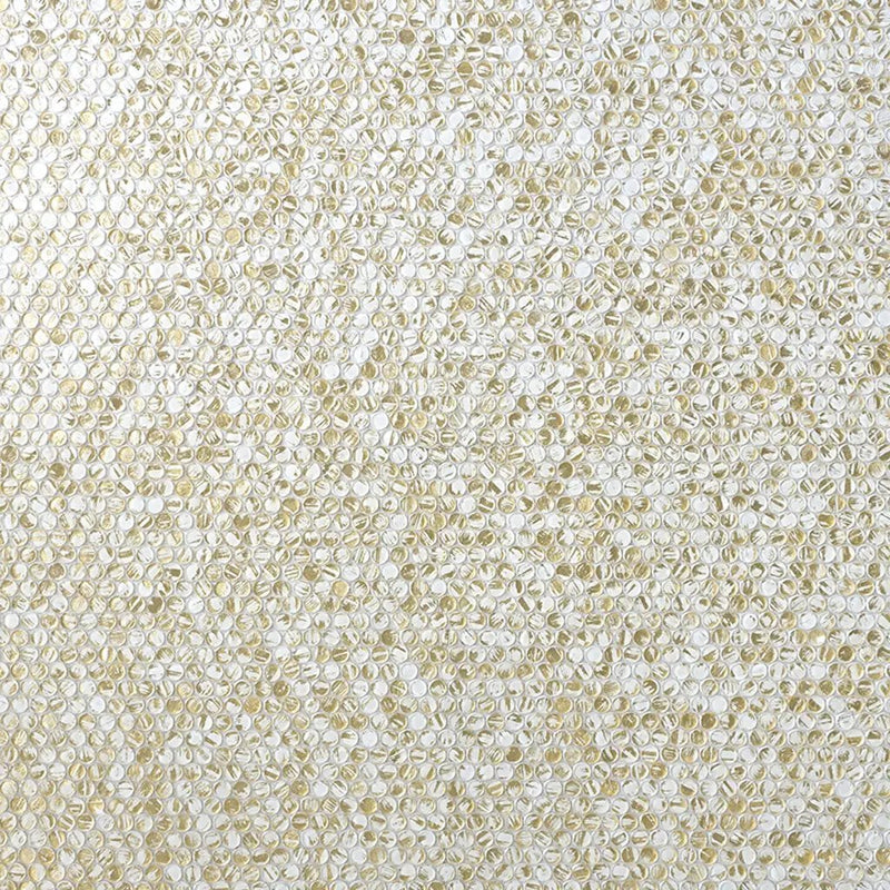White Gold 12x12 Glossy Penny Round Glass Mosaic Tile (10 pack, 10.34 sq ft/case) by Apollo Tile