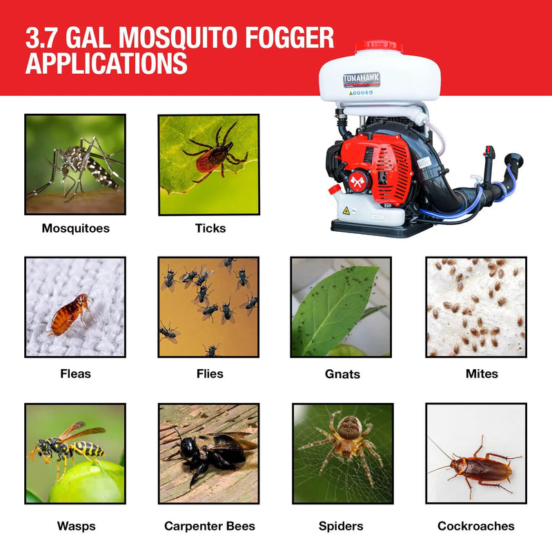 3.7 Gal Turbo Boosted Backpack Mosquito Fogger Leaf Blower for Pest Control by Tomahawk Power