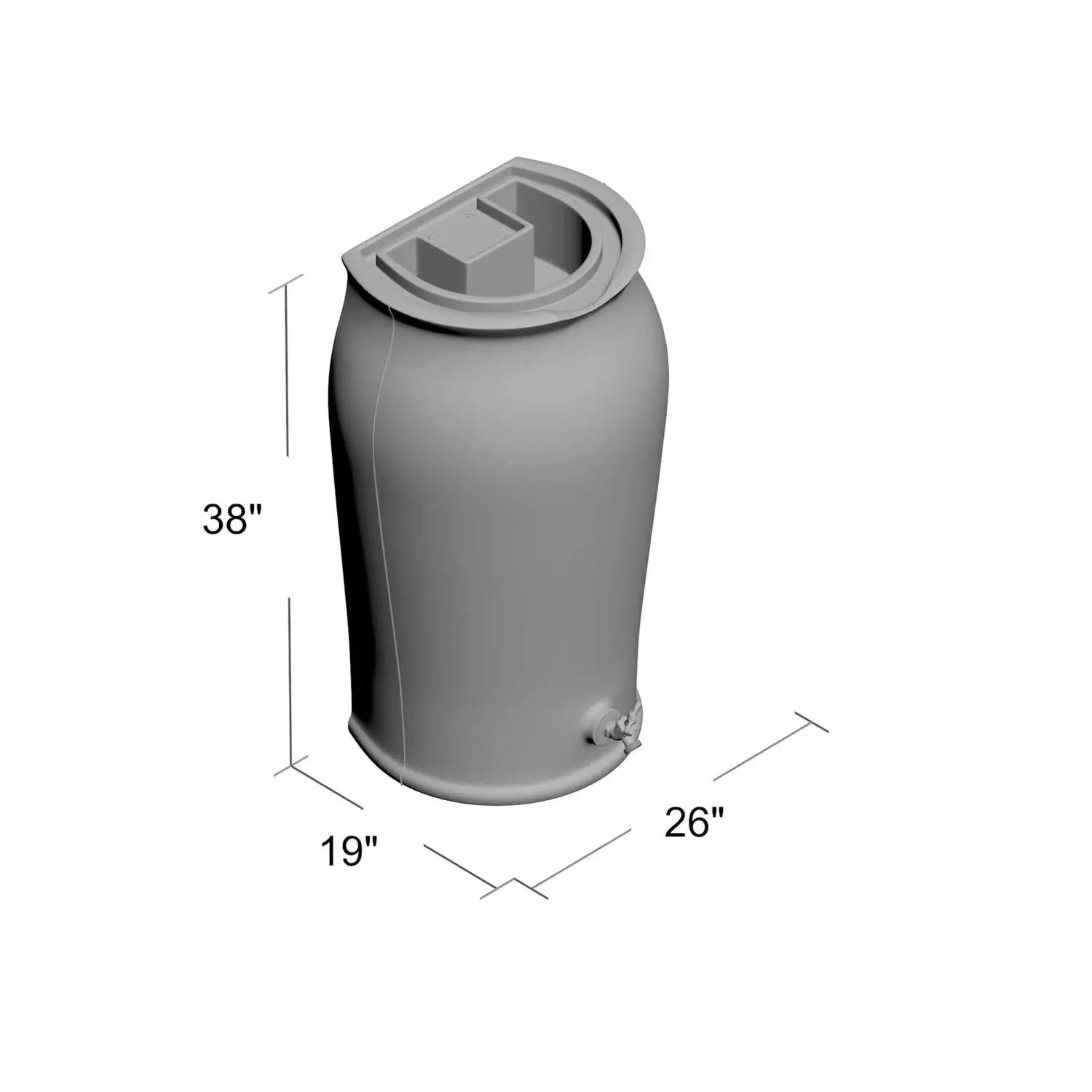 Dark Grey Granite 50-Gallon Plastic Urn Rain Barrel with Planter Top by HomePacific
