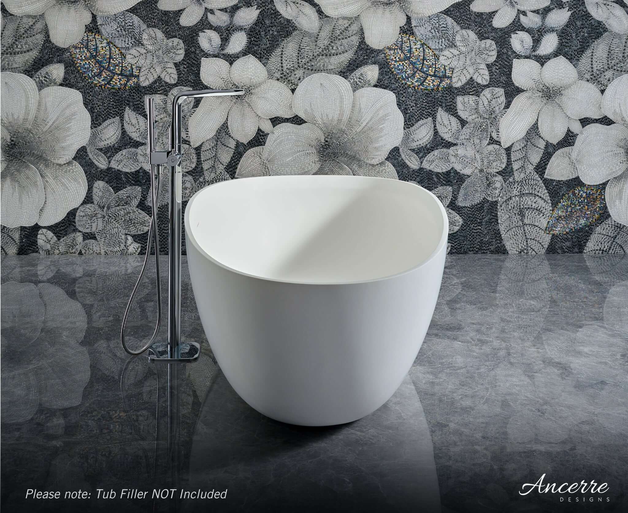 Arden 59” Freestanding Solid Surface Bathtub by Ancerre Designs