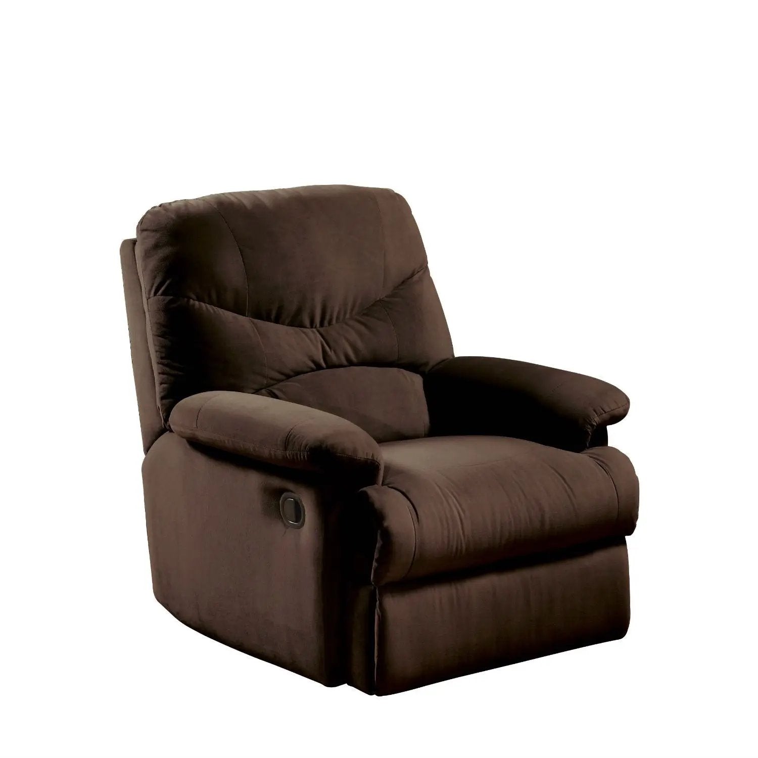 Comfortable Recliner Chair in Chocolate Brown Microfiber Upholstery by HomePacific