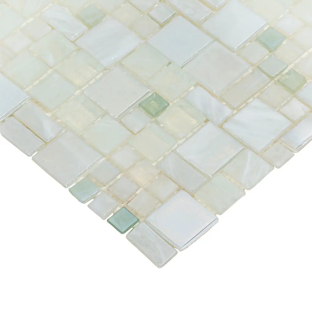 Pearl White 12x12 Glossy Square Glass Mosaic Tile (10 pack, 10.85 sq ft/case) by Apollo Tile