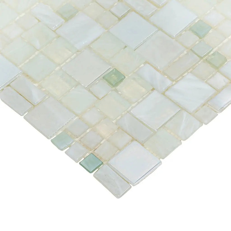 Pearl White 12x12 Glossy Square Glass Mosaic Tile (10 pack, 10.85 sq ft/case) by Apollo Tile