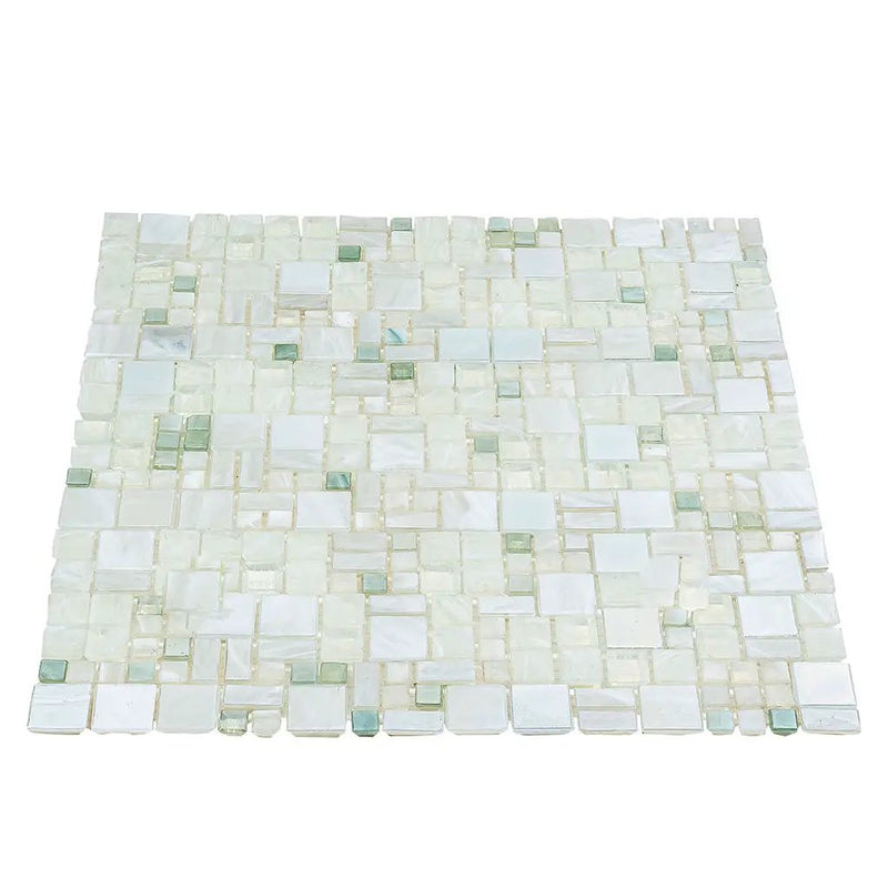 Pearl White 12x12 Glossy Square Glass Mosaic Tile (10 pack, 10.85 sq ft/case) by Apollo Tile