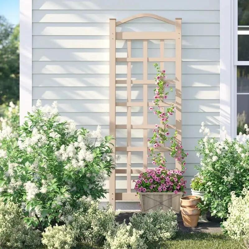 76-inch Tall Mocha Tan Brown Vinyl Garden Trellis by HomePacific