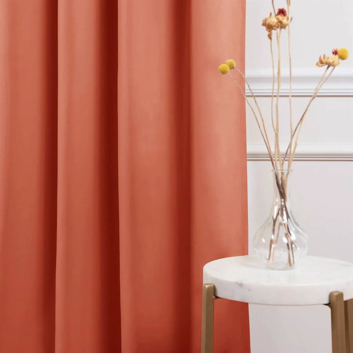 52 x 96 inch Solid Orange Apricot Thermal Blackout Curtain Panels - Set of 2 by HomePacific