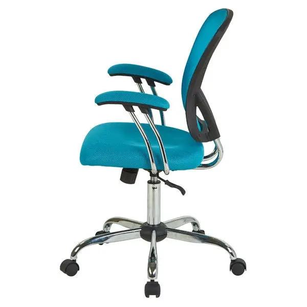 Blue High Back Mesh Office Chair with Padded Armrest by HomePacific