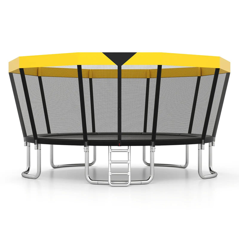 ASTM Compliant Recreational Trampoline with Non-Slip Ladder-Yellow by DirectDeals