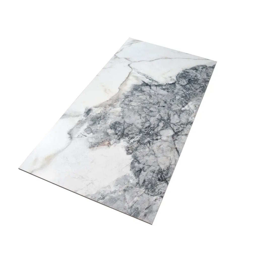 Soft White with Light Gray 24x48 Matte Porcelain Large Format Tile (2 pack, 15.5 sq ft/case) by Apollo Tile
