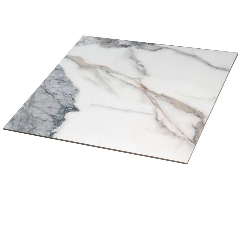 Soft White with Light Gray 32x32 Matte Square Porcelain Large Format Tile (2 pack, 13.78 sq ft/case) by Apollo Tile